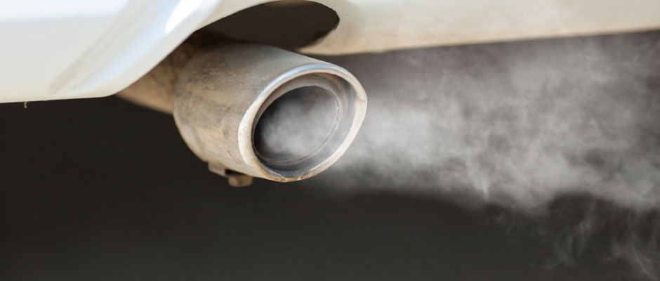 car covered in fumes
